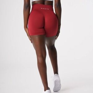 NVGTN Burgundy Red Seamless Workout Shorts Women’s Small High Waisted Gym